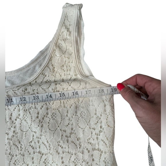 Mossimo Supply Co. Ivory Crochet Lace Tank Top XL Boho Festival Layered D454 - Picture 7 of 7